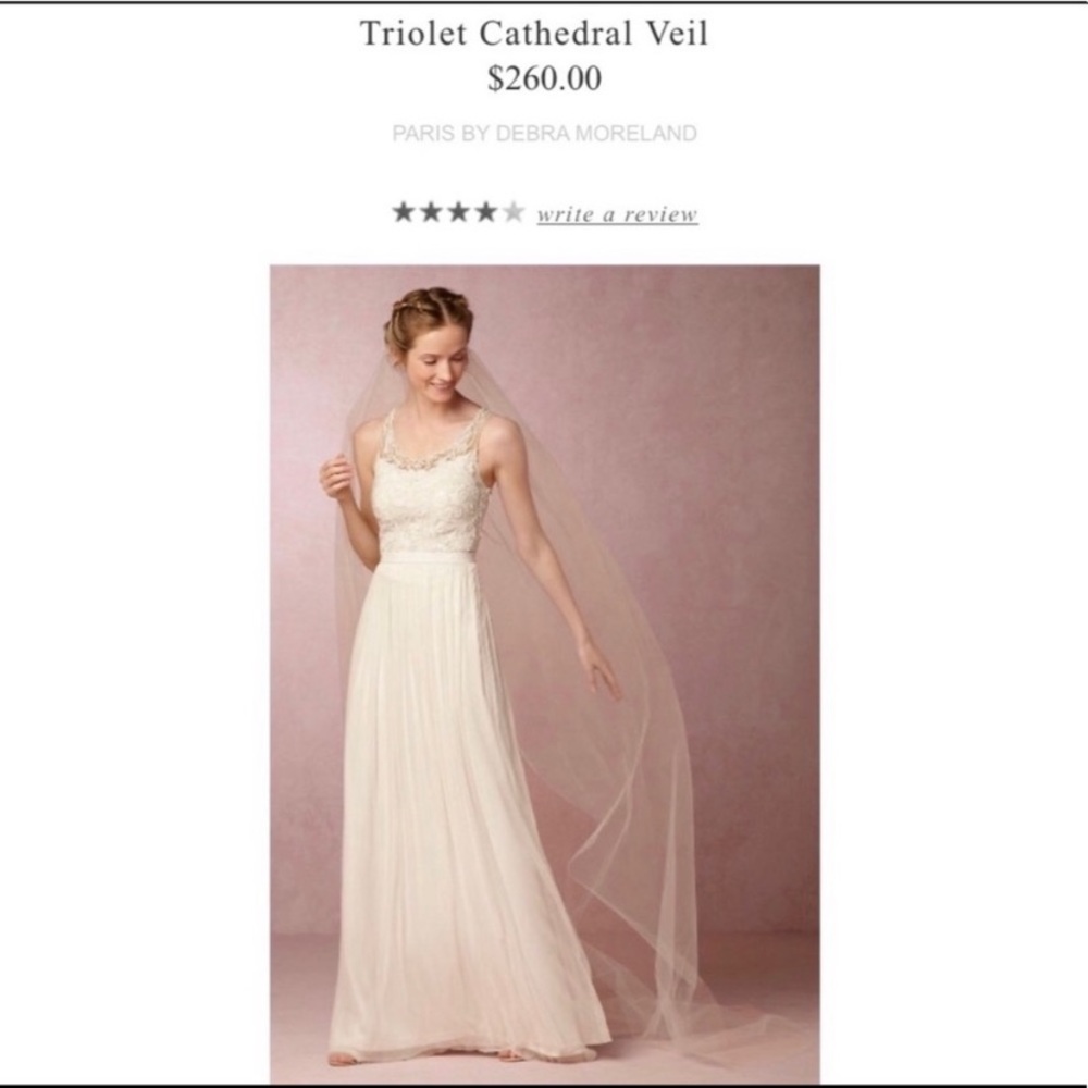 BHLDN Triolet Cathedral Veil in Ivory